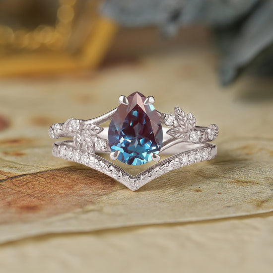 Alexandrite Engagement Ring Set