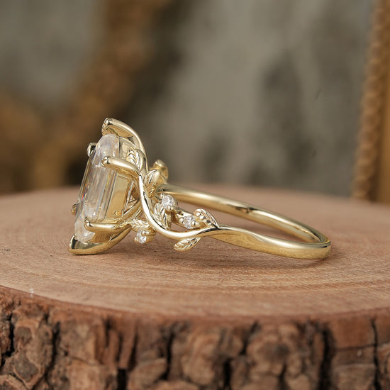 Long-hexagon Moissanite Engagement Ring