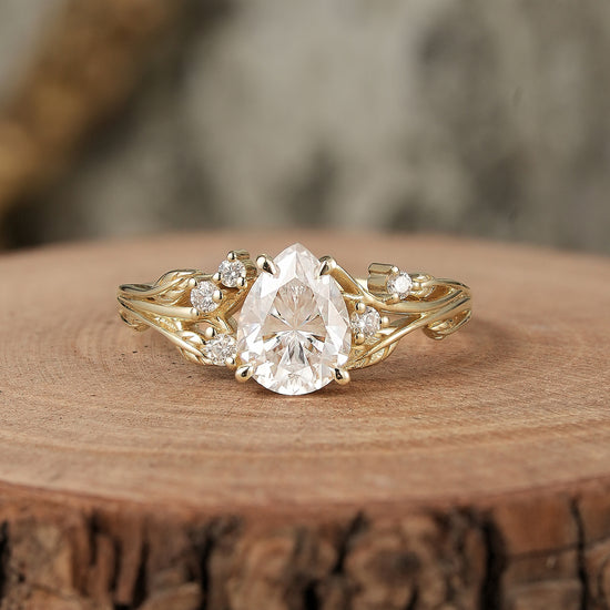 Pear Moissanite Engagement Ring