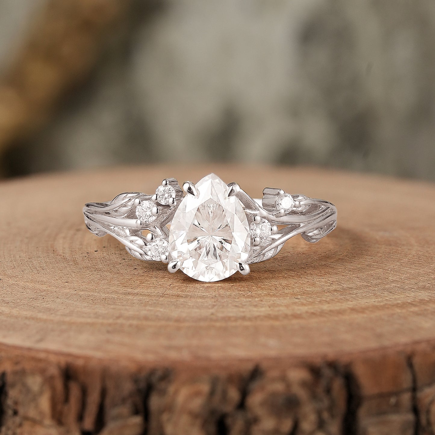 1.7ct Pear Moissanite Engagement Ring-Ayla