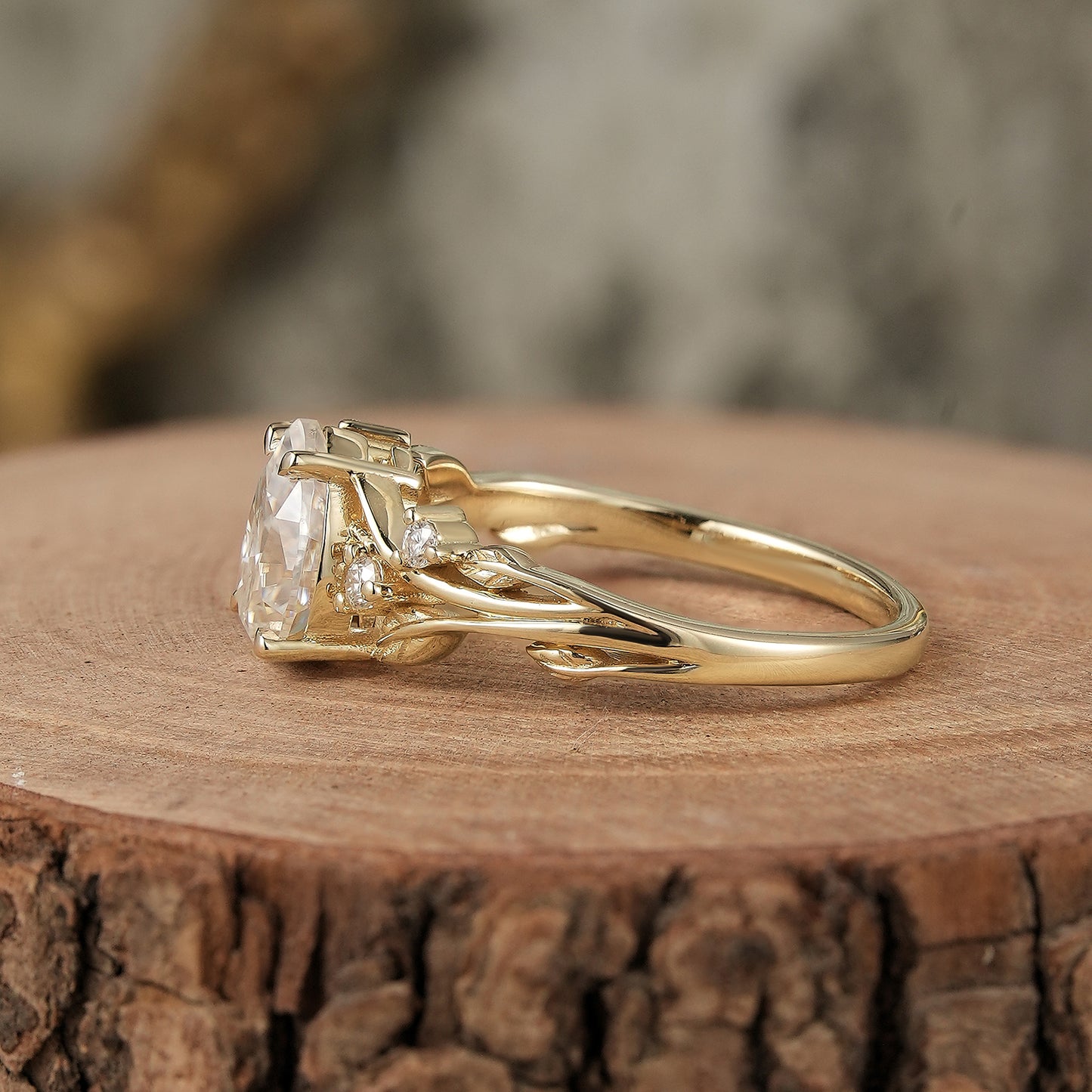 Pear Moissanite Engagement Ring