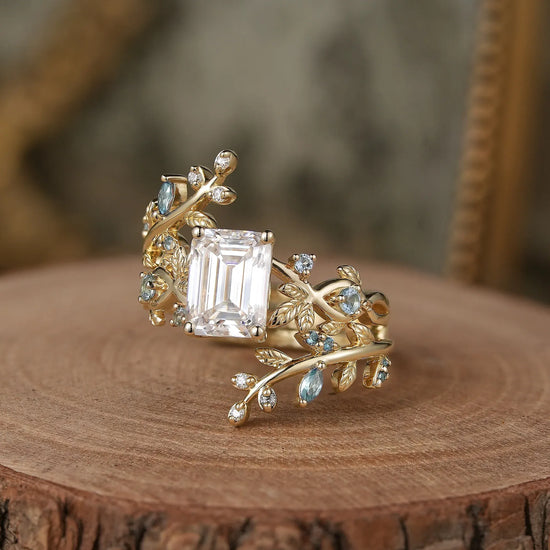 Moissanite Ring Set with Topaz