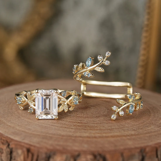 Moissanite Ring Set with Topaz