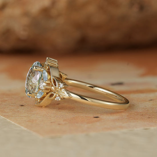 Sparkle Cut Green Sapphire Ring