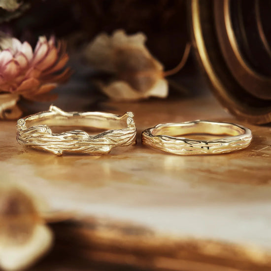 Tree Pattern Couple Ring - Clare&Clara - GemsMagic