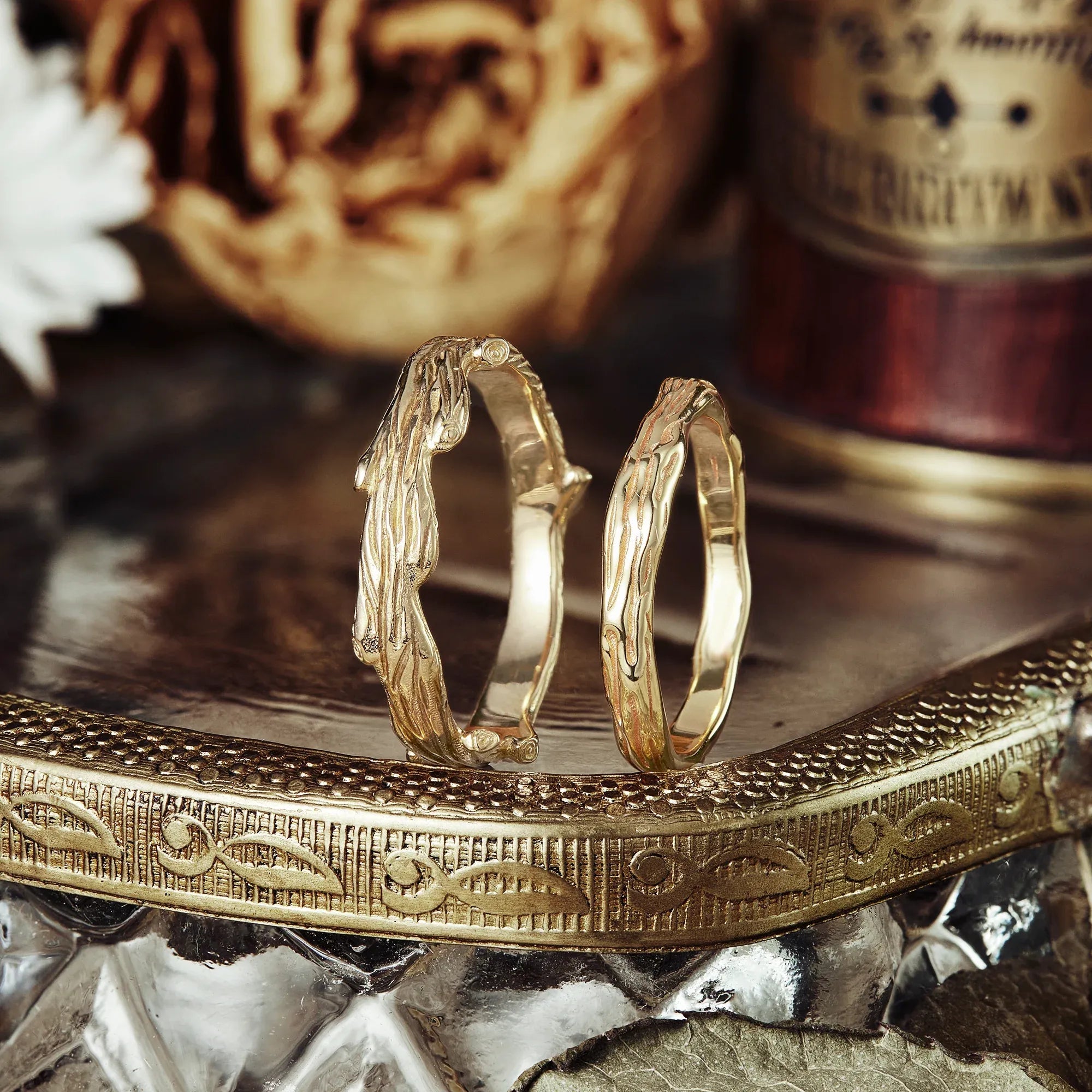 Tree Pattern Couple Ring - Clare&Clara - GemsMagic