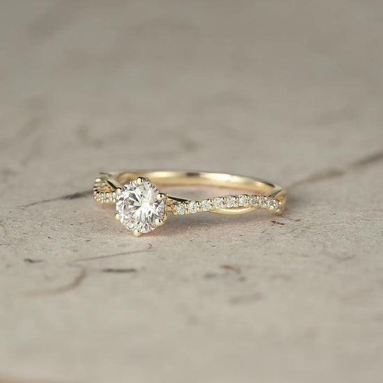 Twist Solitaire Lab Grown Diamond Engagement Ring - Lena - GemsMagic