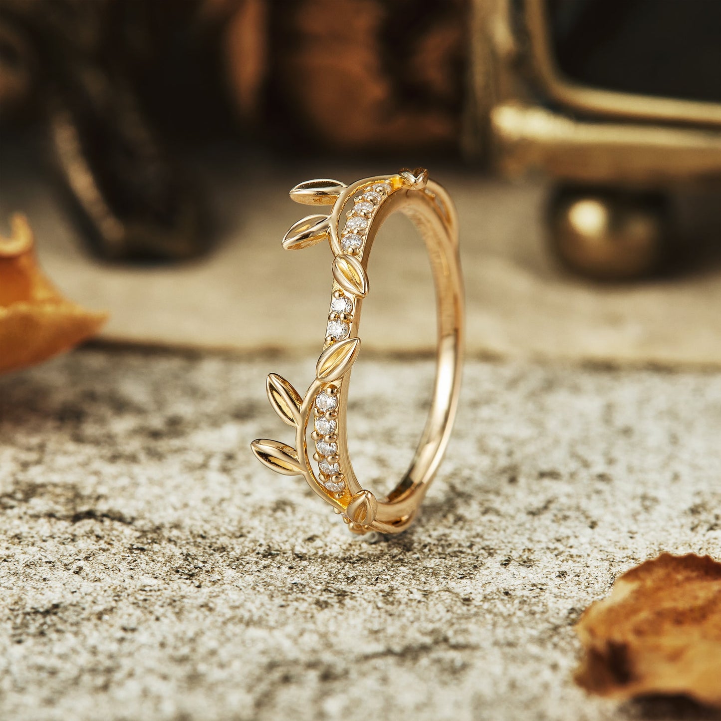 Vine Moissanite Wedding Band - Riley - GemsMagic