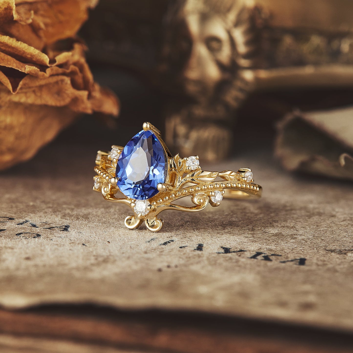 Vintage Sapphire Engagement Ring - Stella - GemsMagic