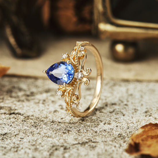 Vintage Sapphire Engagement Ring - Stella - GemsMagic