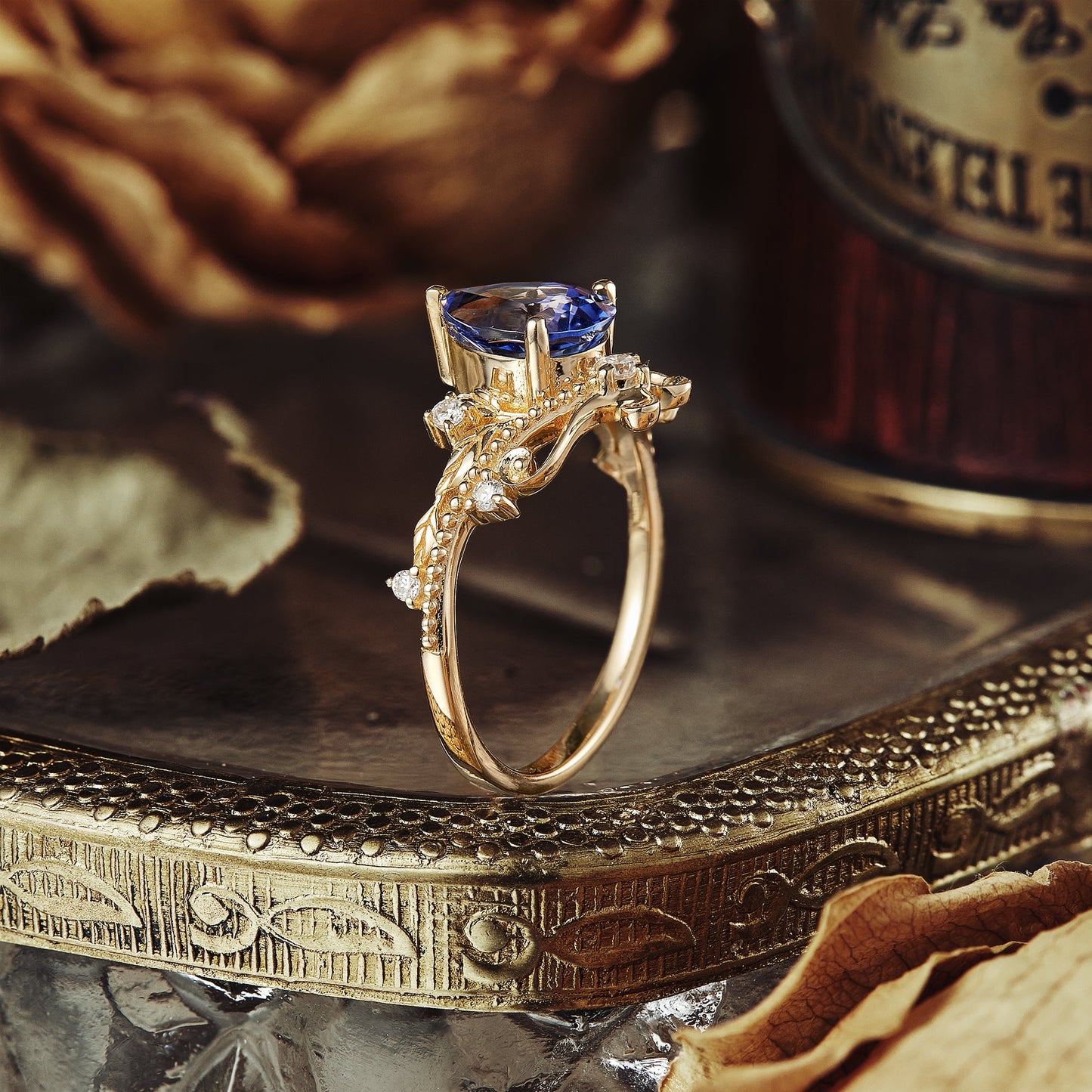 Vintage Sapphire Engagement Ring - Stella - GemsMagic