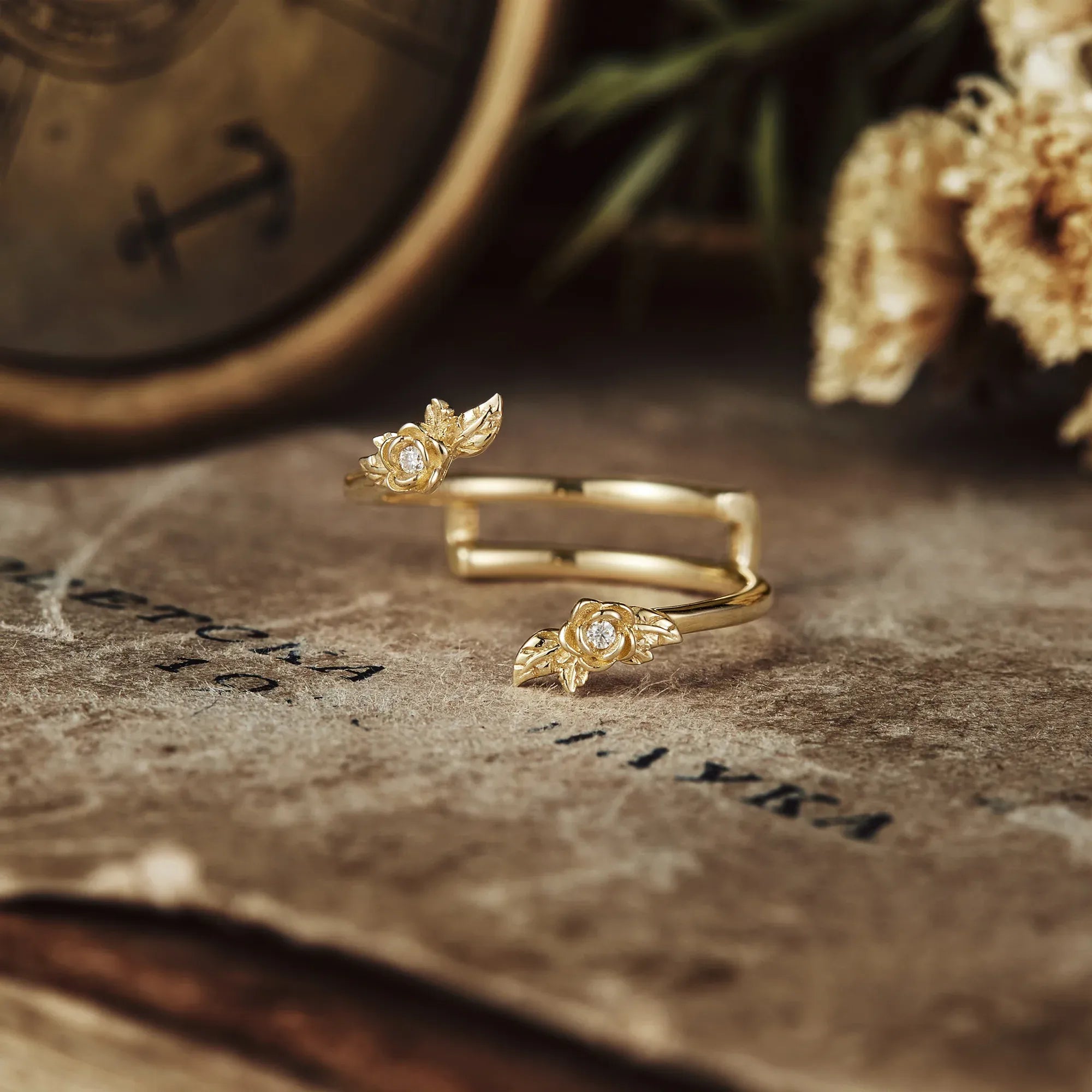 Wedding Rings Adorned with Nature's Floral Elegance - GemsMagic