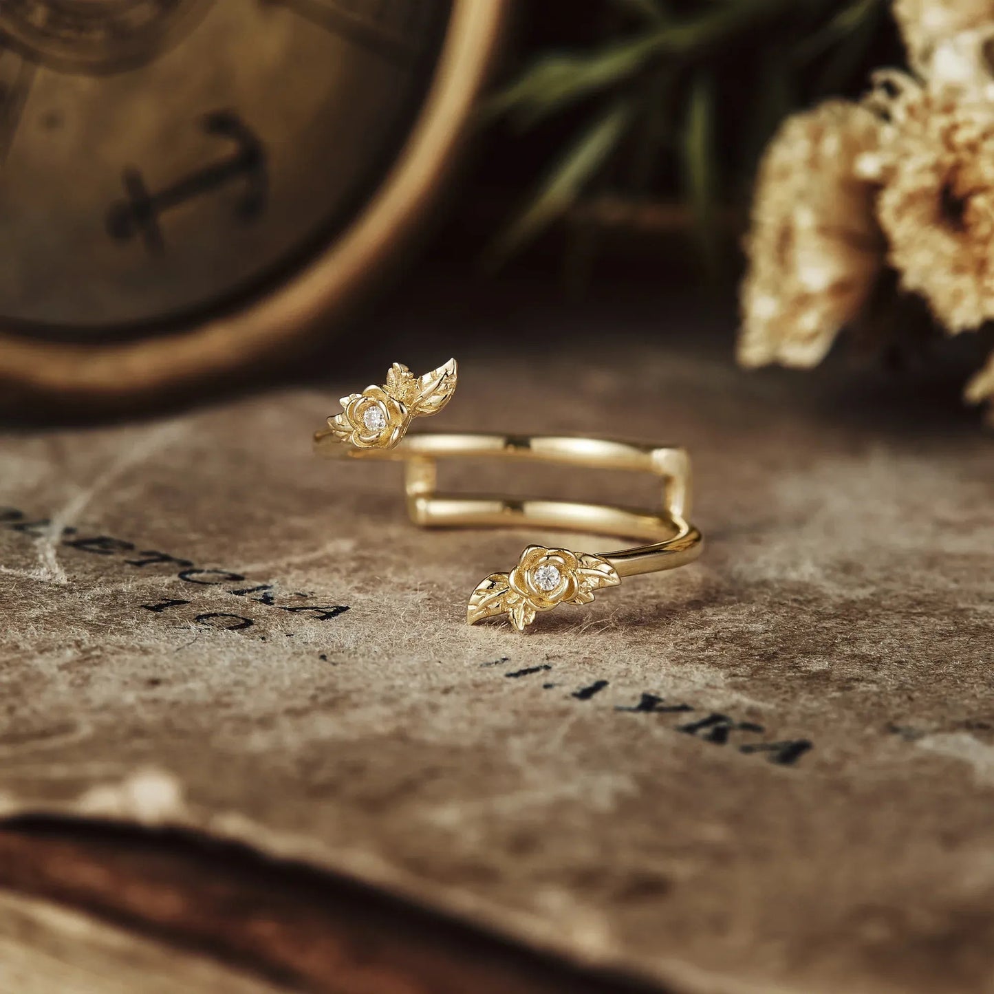 Wedding Rings Adorned with Nature's Floral Elegance - GemsMagic