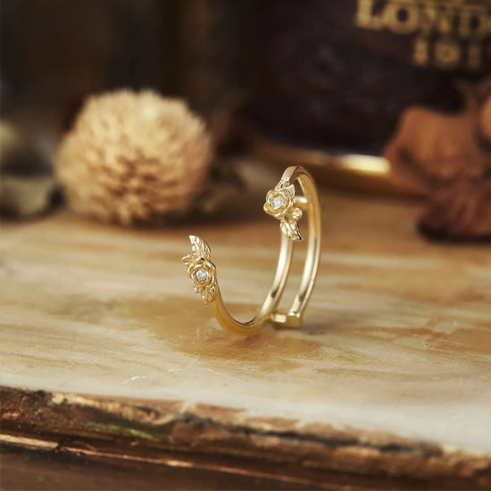 Wedding Rings Adorned with Nature's Floral Elegance - GemsMagic