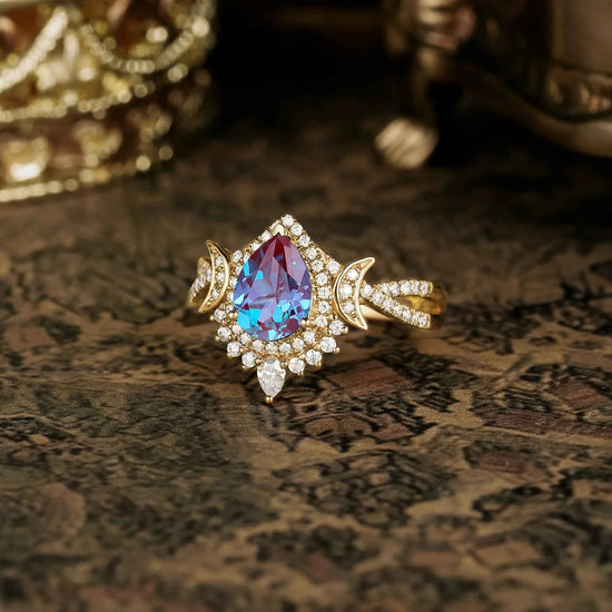 Moon Inspired Alexandrite Ring