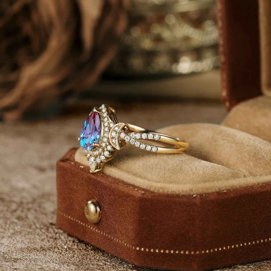 Moon Inspired Alexandrite Ring