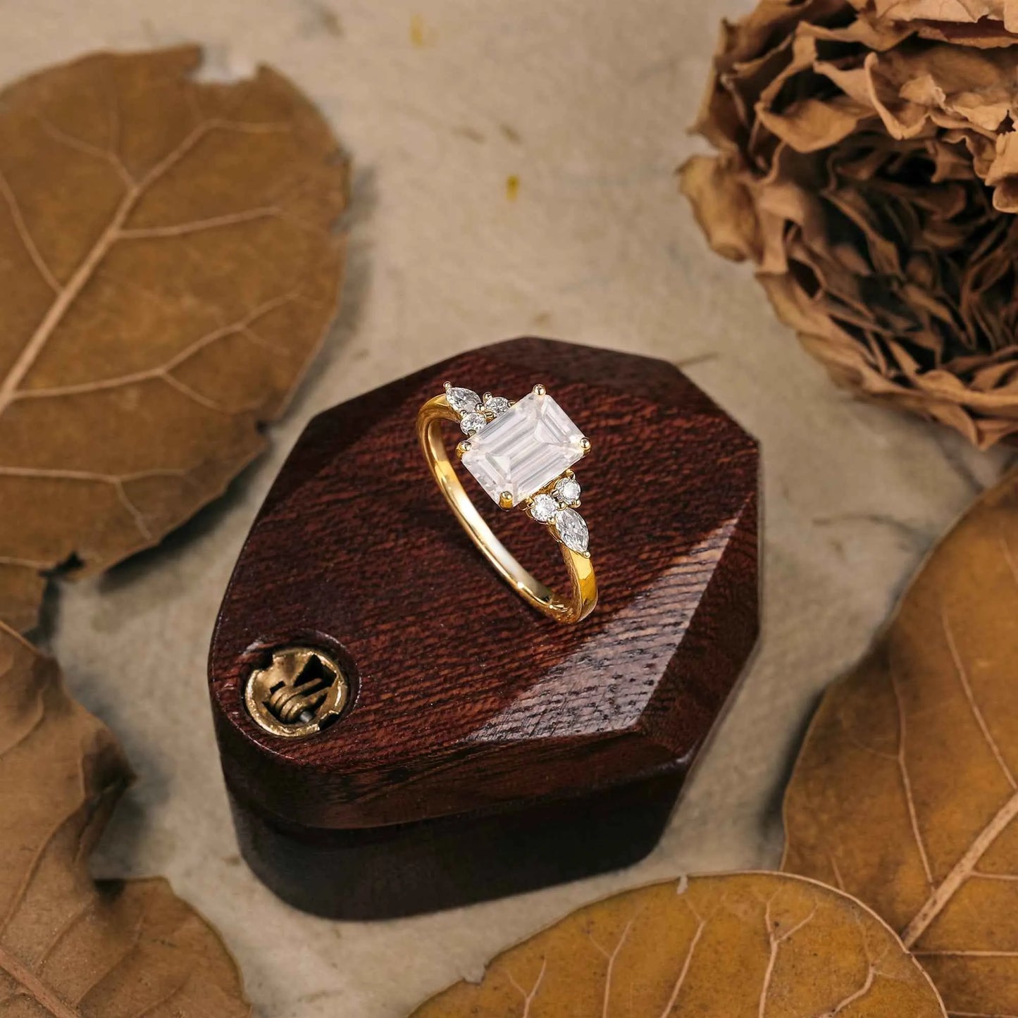 Emerald Cut Moissanite Ring
