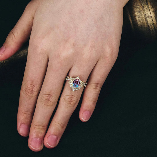 Moon Inspired Alexandrite Ring