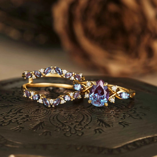 Exclusive Ring Set for Alexandrite Lovers