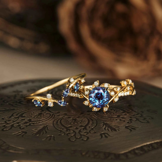 Windmill Inspired Alexandrite Ring Set