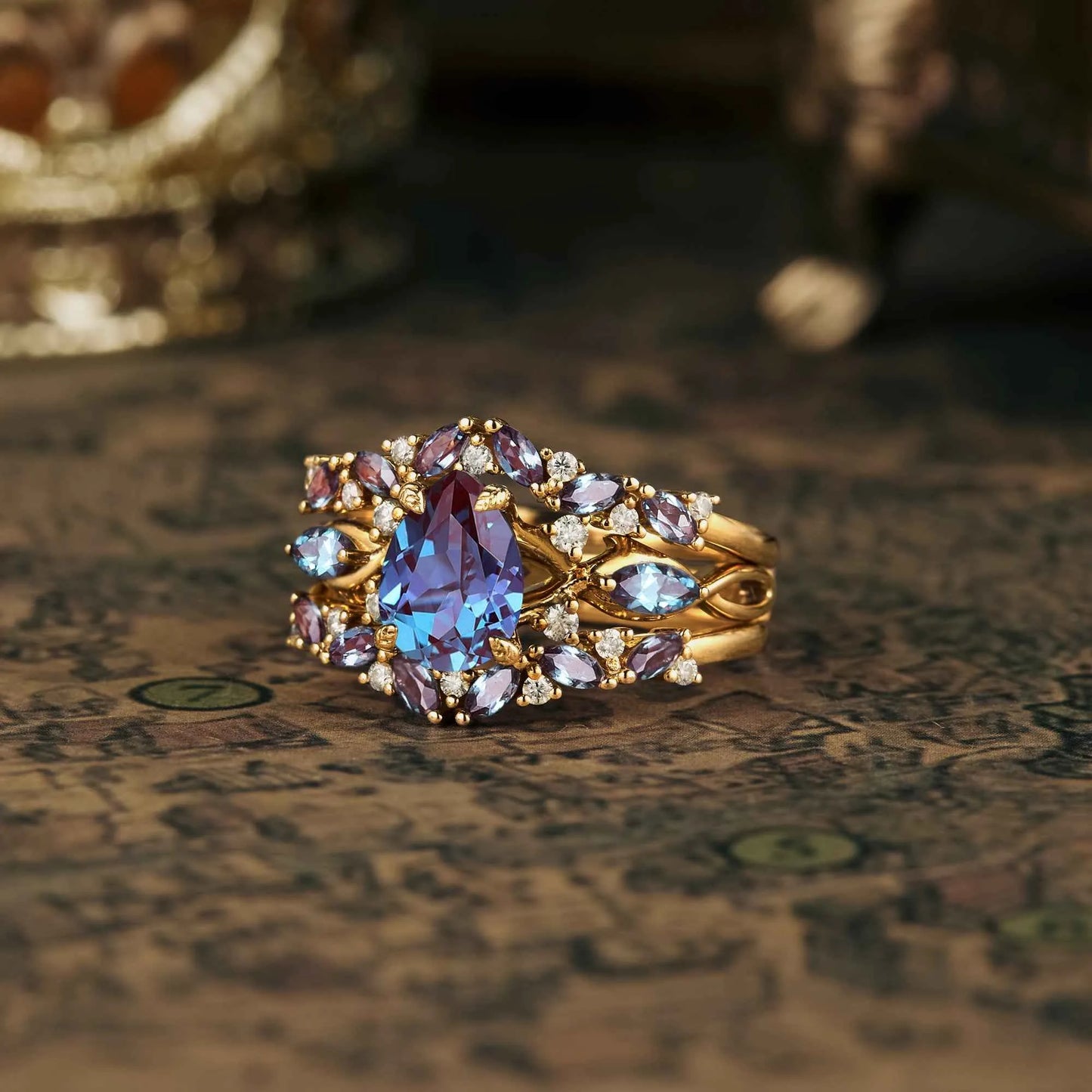 Exclusive Ring Set for Alexandrite Lovers