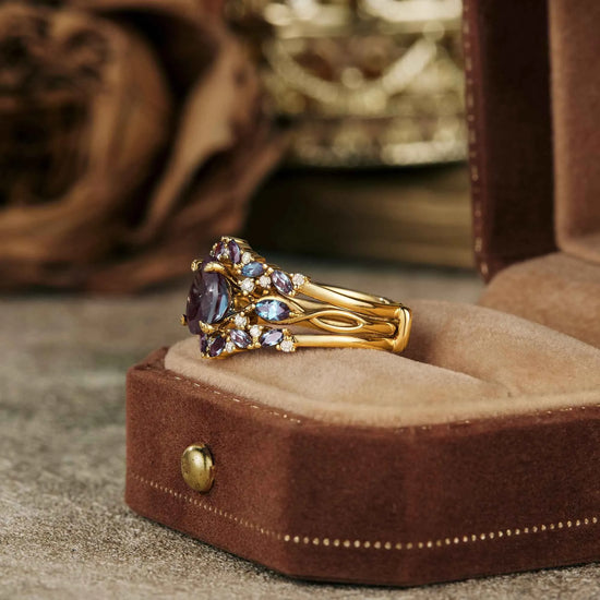 Exclusive Ring Set for Alexandrite Lovers