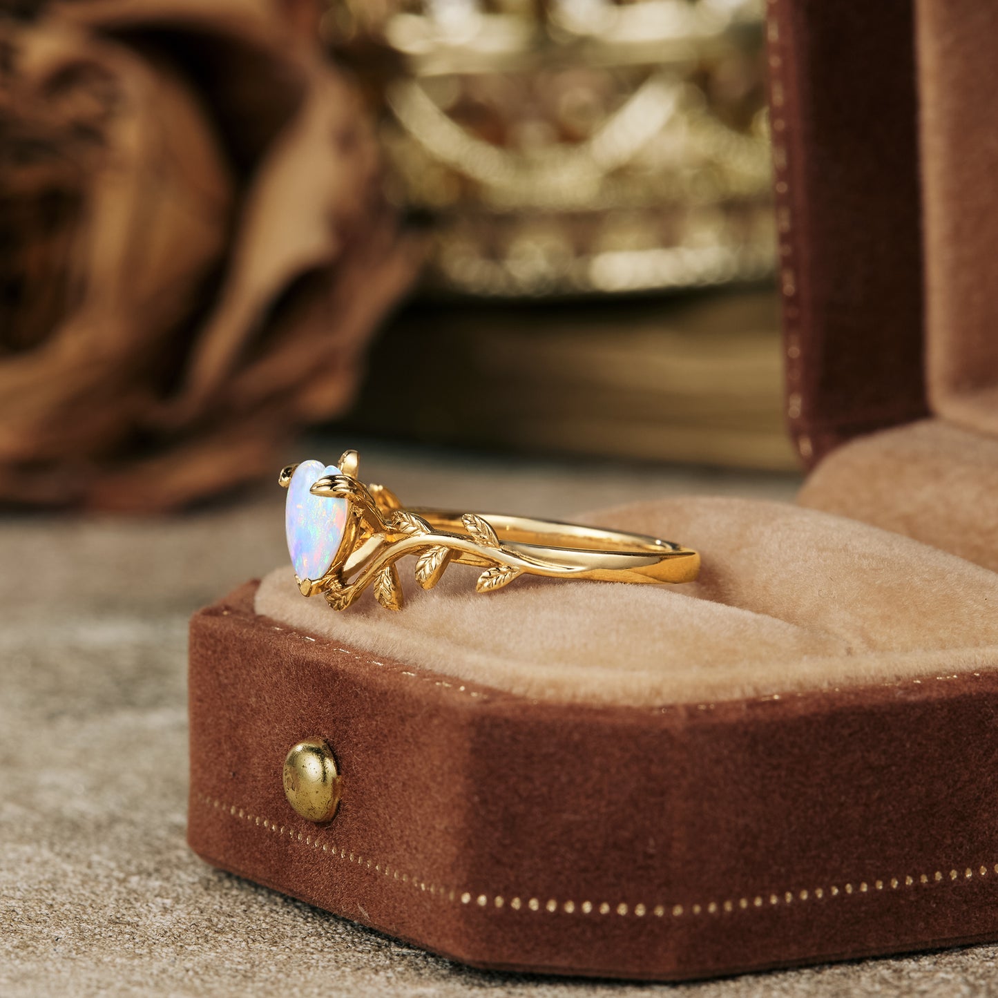 Heart shaped on sale opal engagement ring