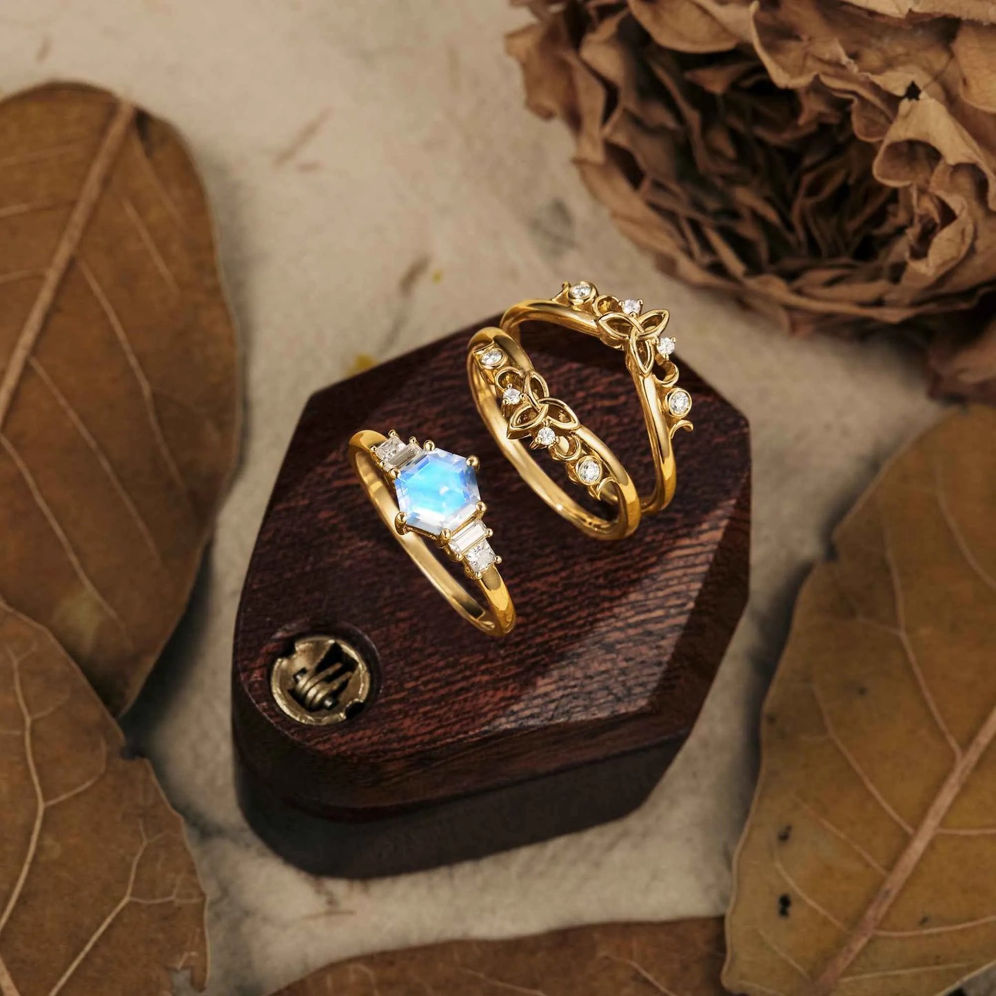 Moonstone Ring Set