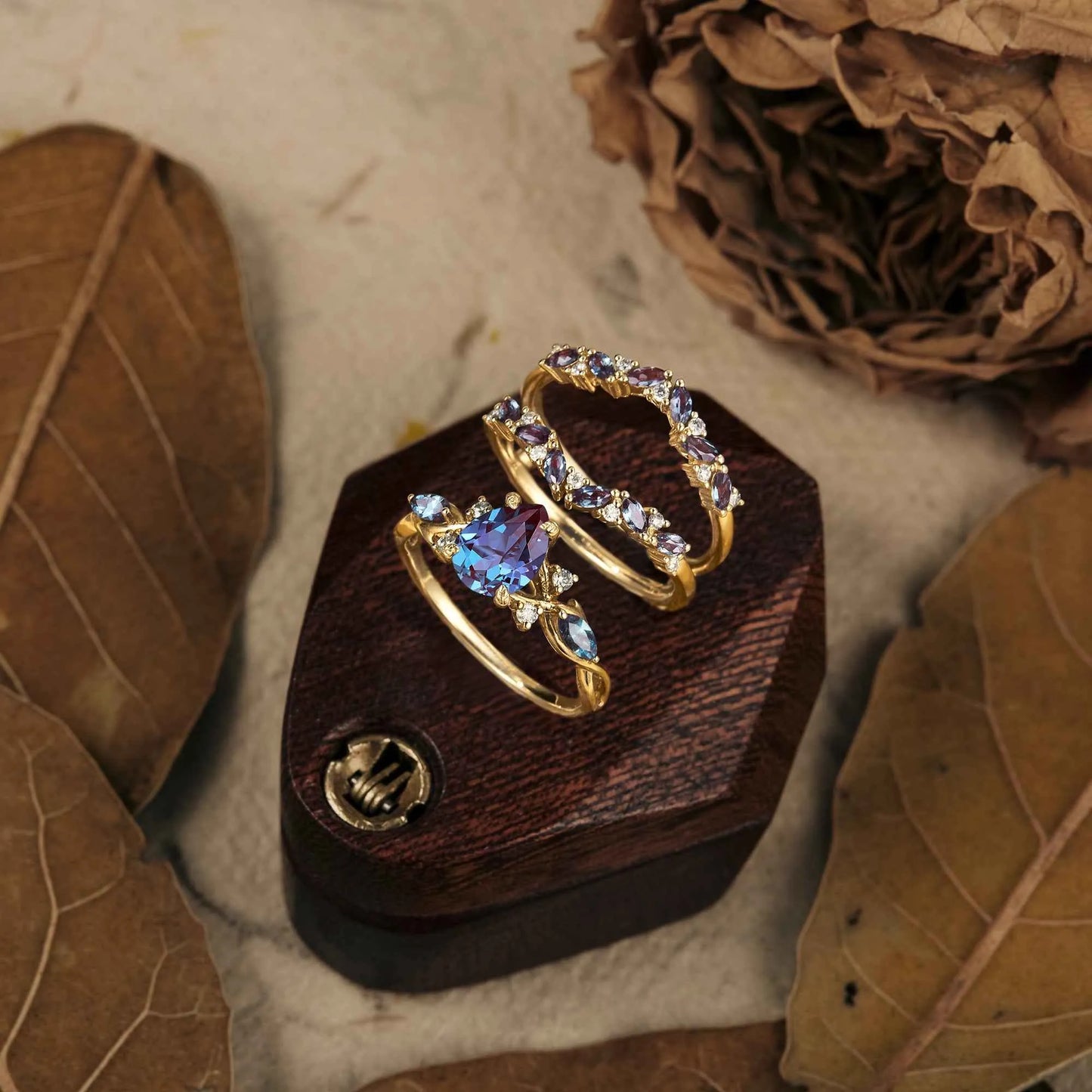 Exclusive Ring Set for Alexandrite Lovers