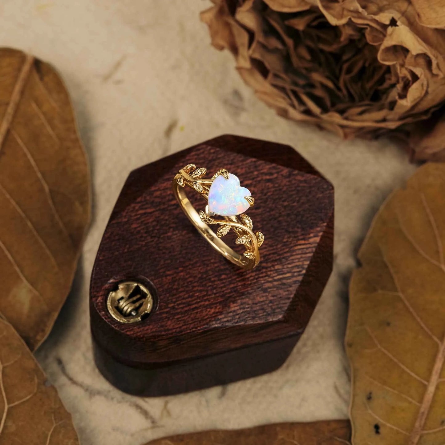 Heart Shaped Opal Ring