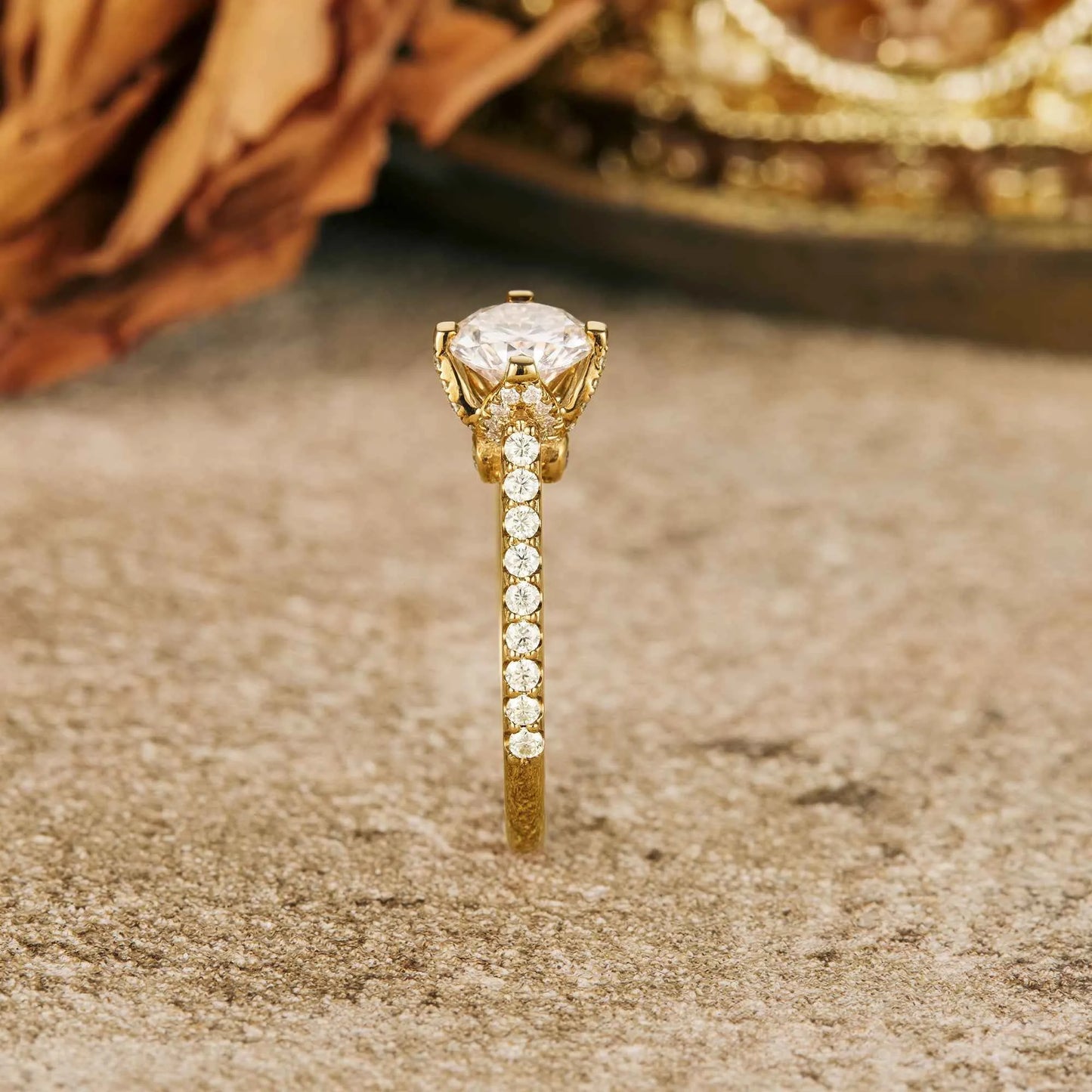 Moissanite Peekaboo Ring