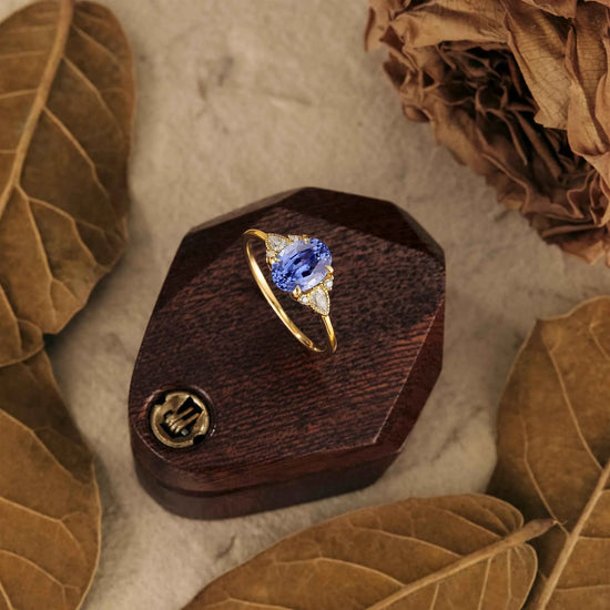 Oval Cut Sapphire Three-Stone Engagement Ring