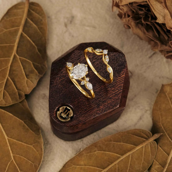 Honeysuckle Inspired Moissanite Ring Set
