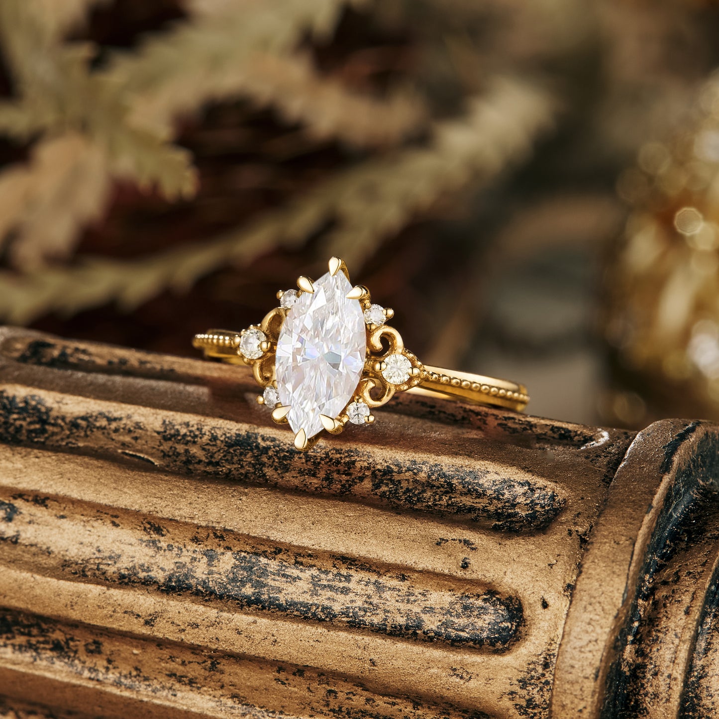 Vintage Marquise Cut Moissanite Engagement Ring | IfShe UK