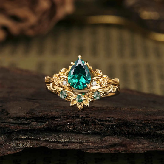 African Violet Inspired Engagement Ring Set