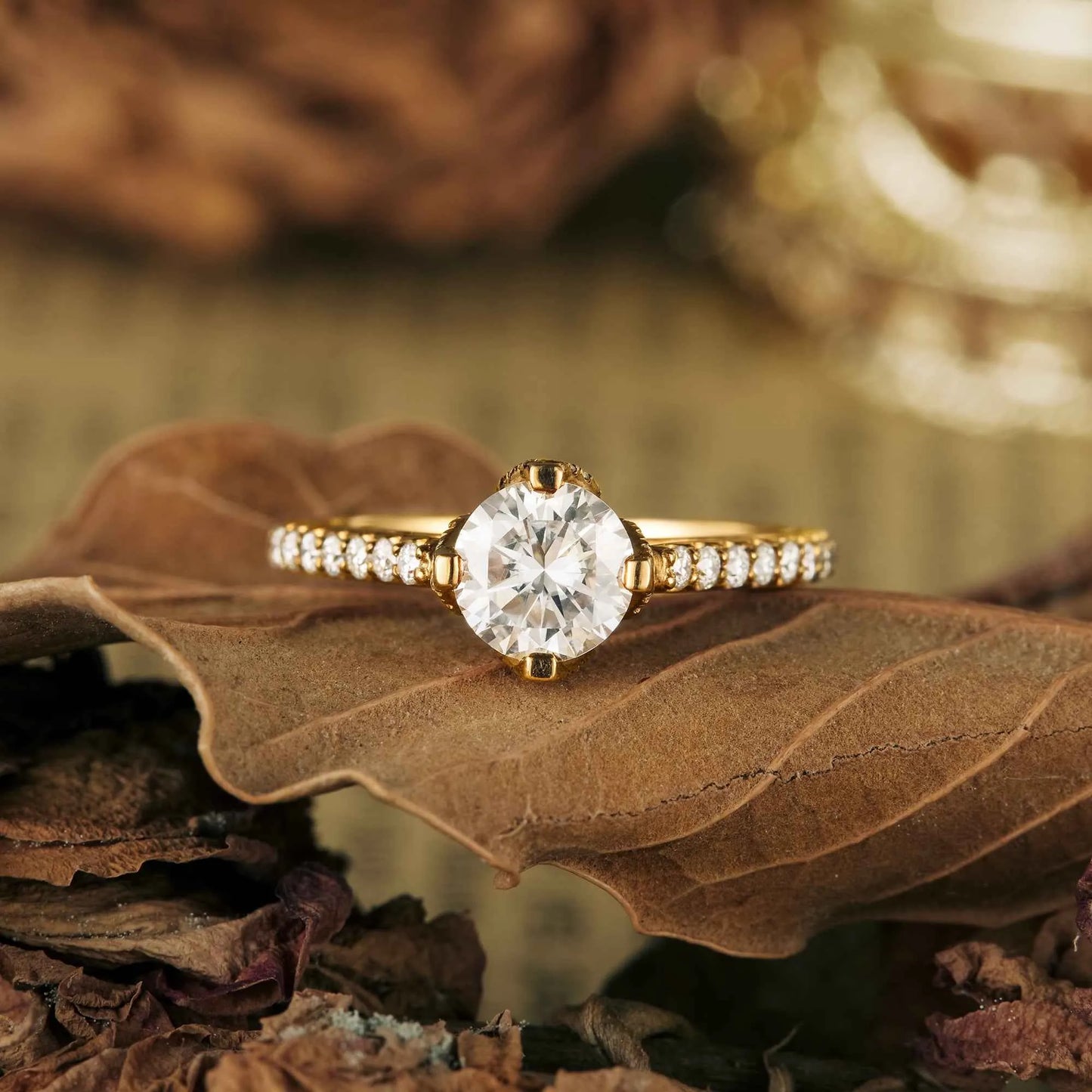 Moissanite Peekaboo Ring