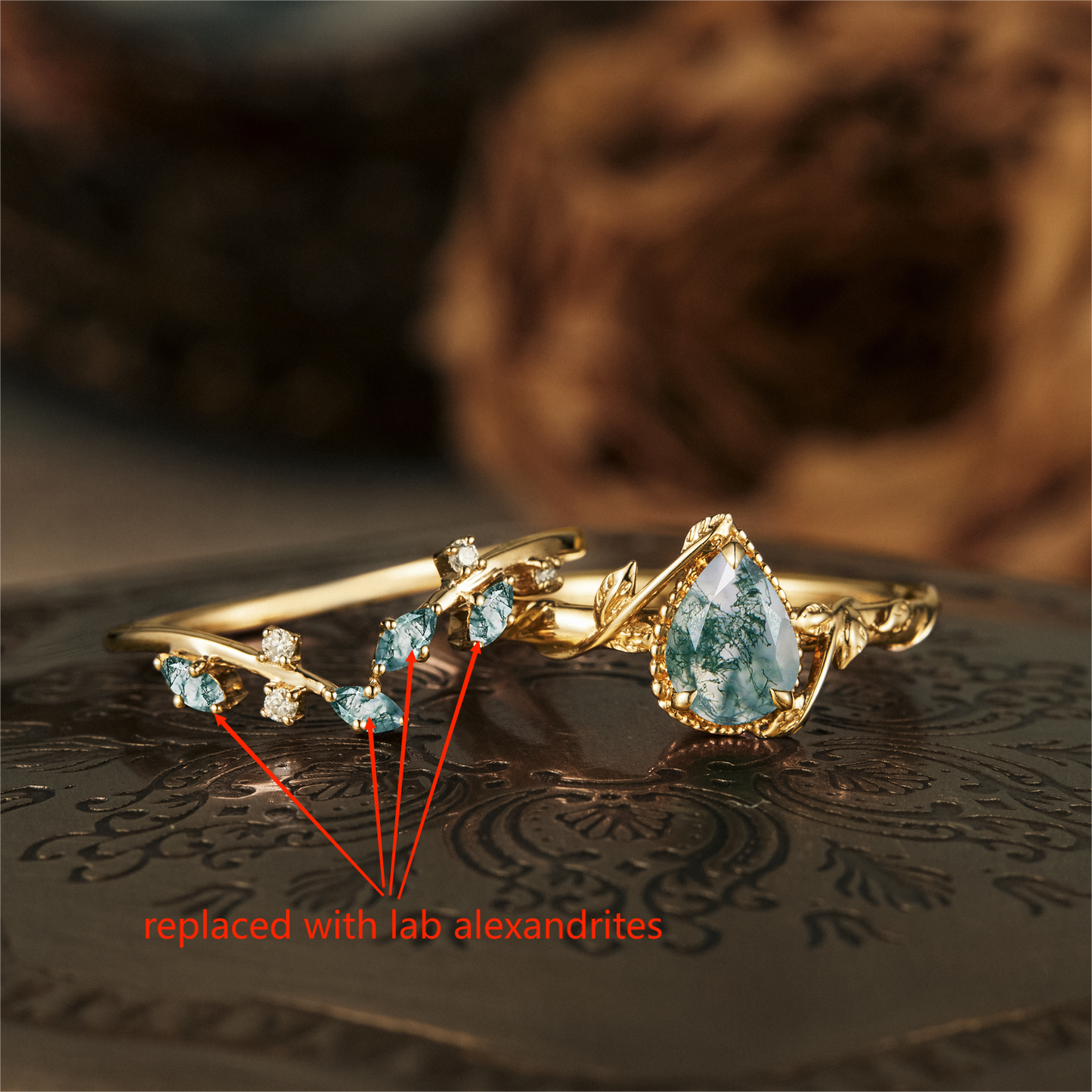 Custom alexandrite sales engagement ring