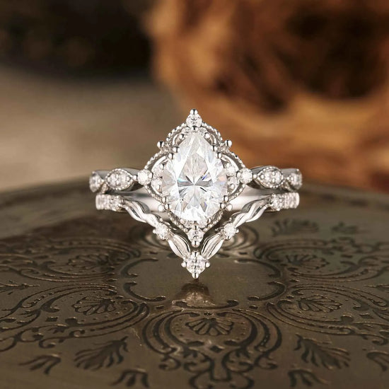 Pear Vintage Ring Set