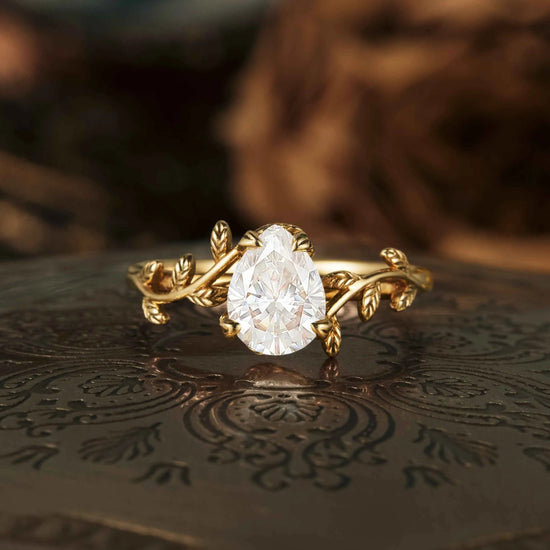 Pear Moissanite Engagement Ring