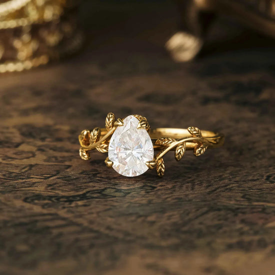 Pear Moissanite Engagement Ring