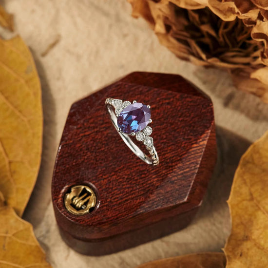 Oval Alexandrite Twisted Engagement Ring