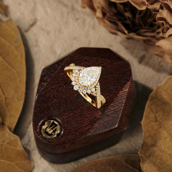 Pear Cut Moissanite Engagement Ring