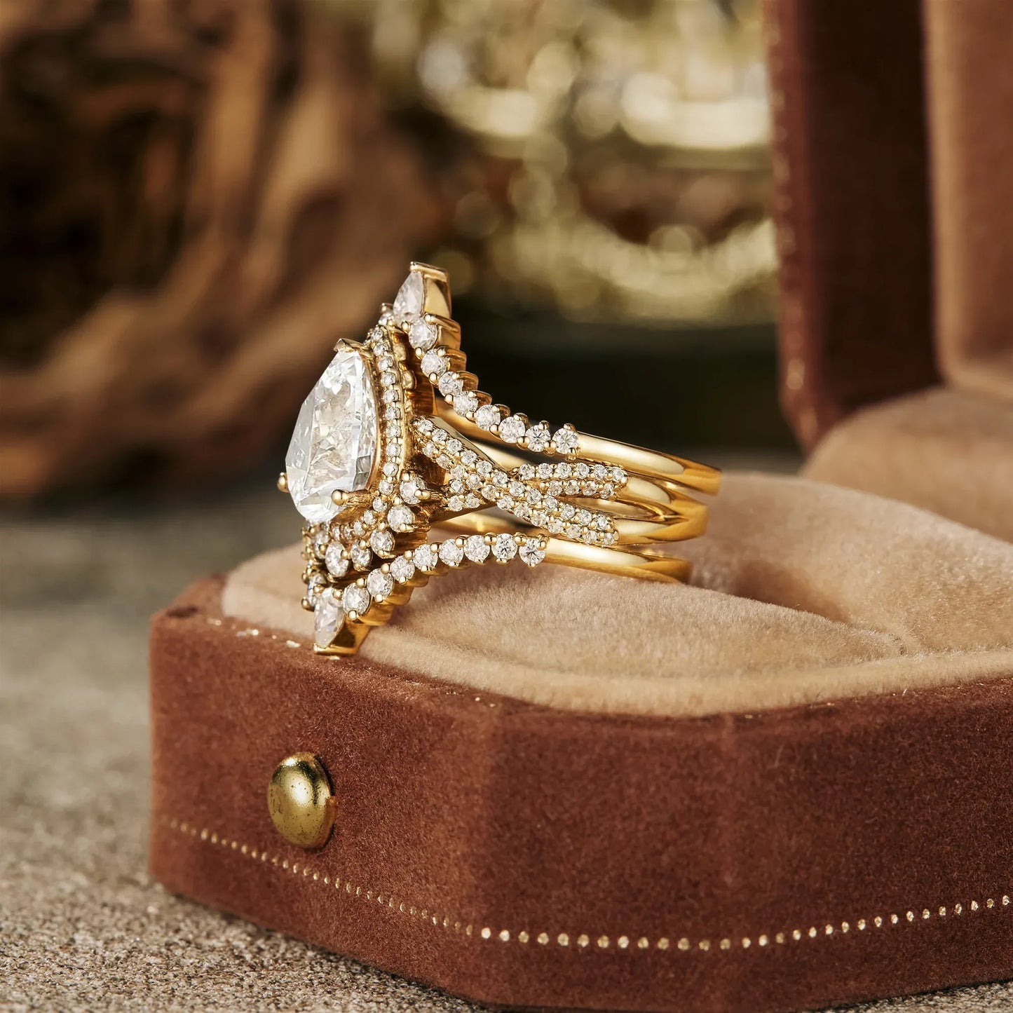 Lab Grown Diamond Engagement Ring Set 3pcs