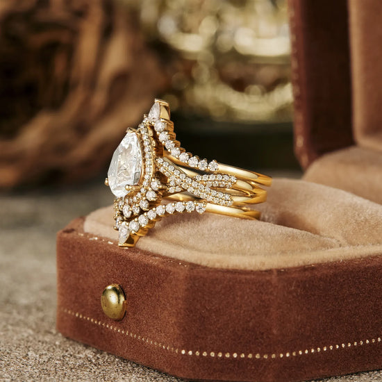 Lab Grown Diamond Engagement Ring Set 3pcs
