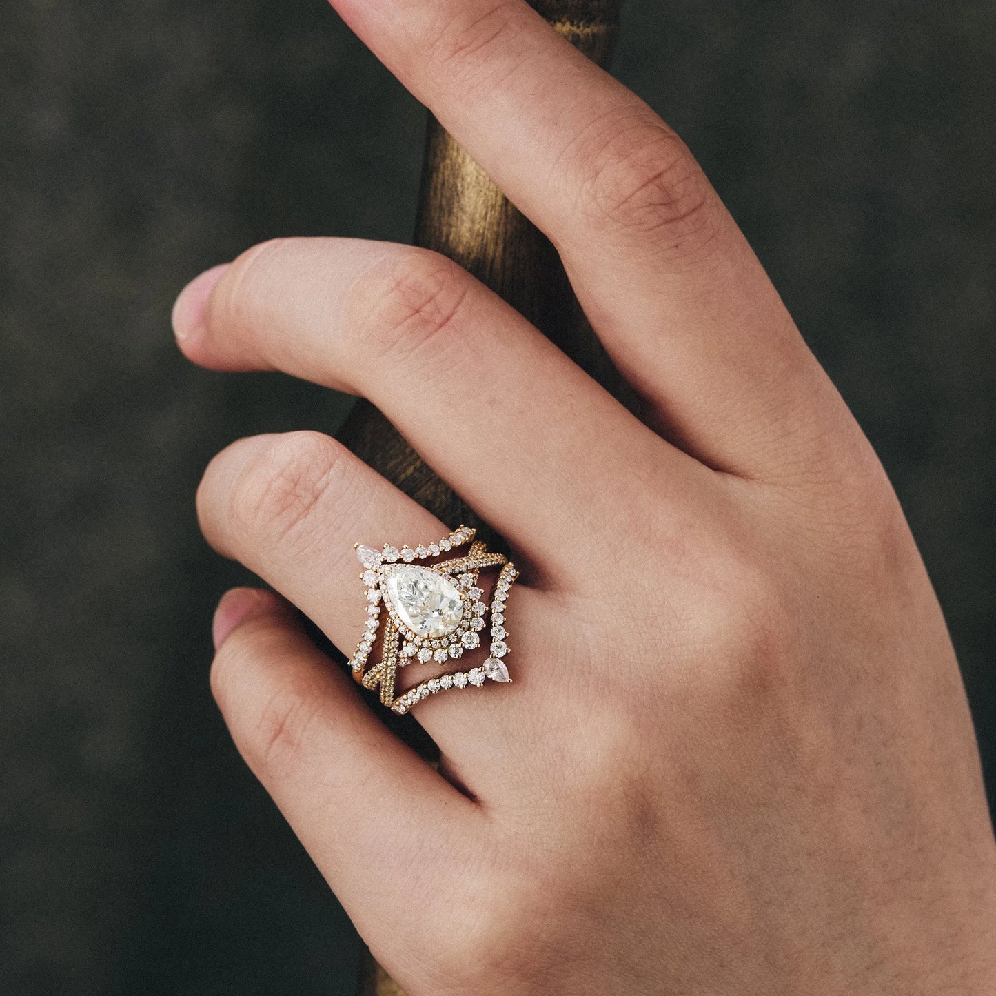 Lab Grown Diamond Engagement Ring Set 3pcs