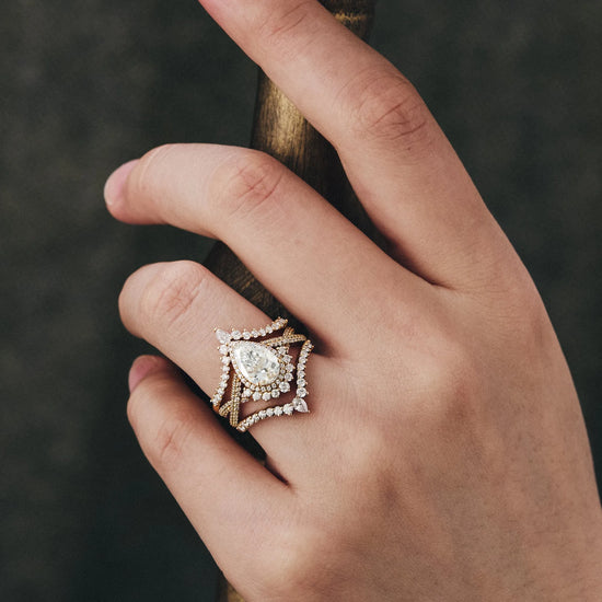 Lab Grown Diamond Engagement Ring Set 3pcs