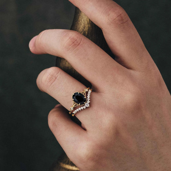 Vintage Black Onyx Ring Set
