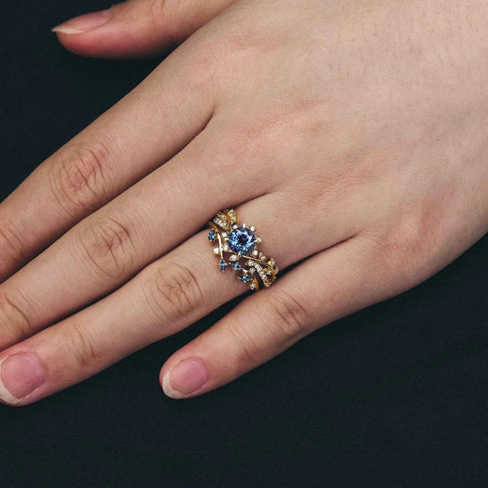 Windmill Inspired Alexandrite Ring Set 2pcs - GemsMagic - GemsMagic